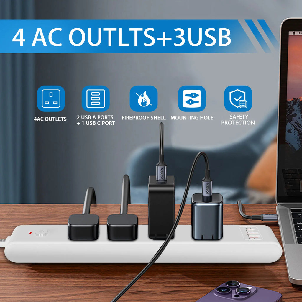 1pc white AU Wall mounted power socket extension with USB PD 20W fast charging Safety door design Suitable for home office use
