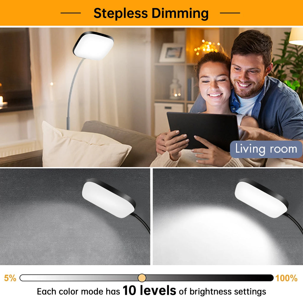 Modern LED Floor Lamp Bright 18W Sofa Reading Lamps for Lash Extensions Dimmable Modern Standing Light Adjustable Gooseneck