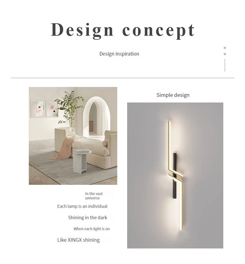 Modern Minimalist LED Wall Lamps - Bedside Interior Lighting for Living Room Bedroom Stairs - TV Backlight Wall Decor Lights