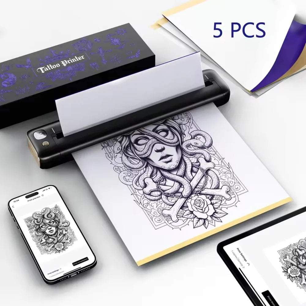 Professional Tattoo Transfer Machine For Ios/Android/Pc Thermal Printing Free Printing Paper Professional Beginner