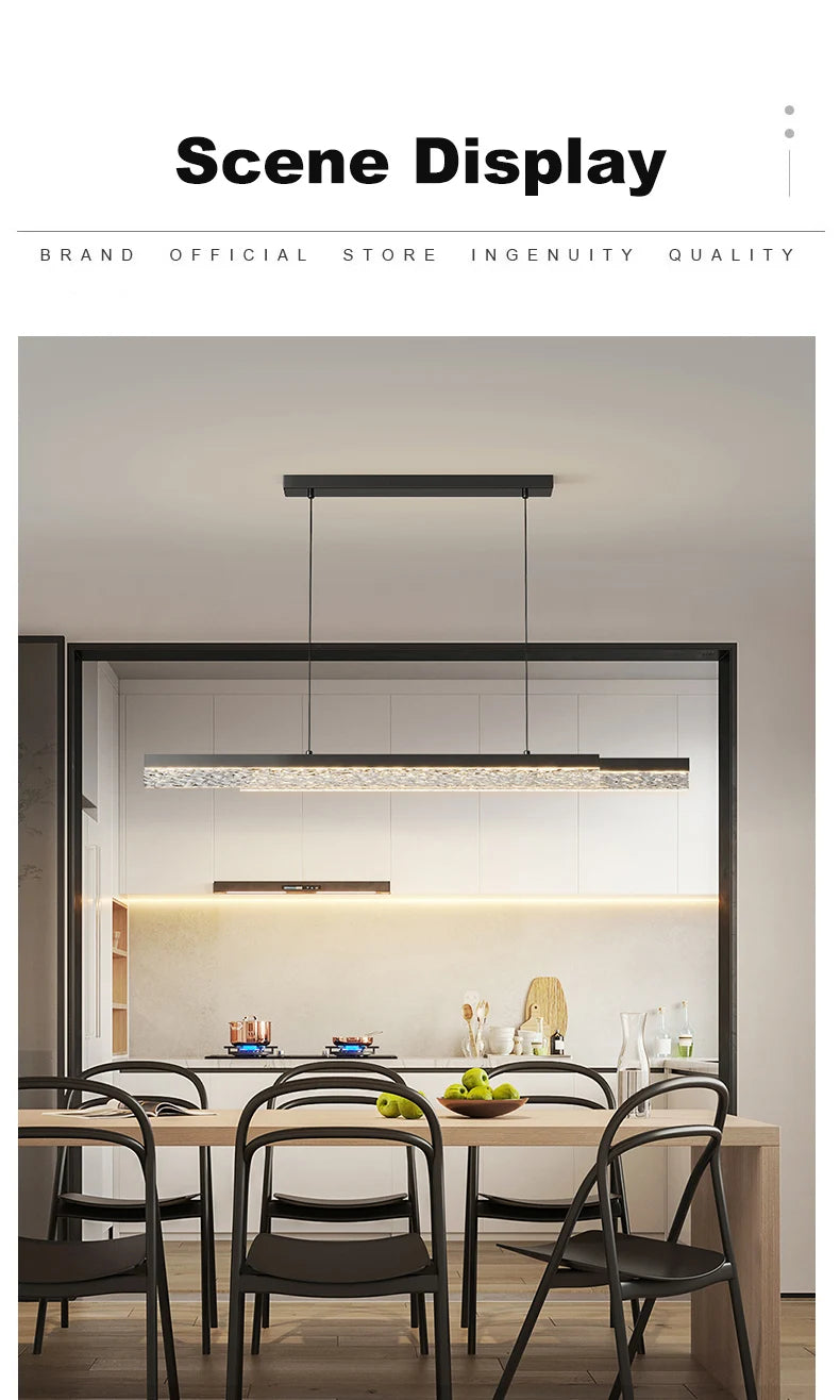 Modern Light Creative Bar Counter Strip Designer Lamps LED Pendant Light For Dining Table Kitchen Chandelier Adjust Function