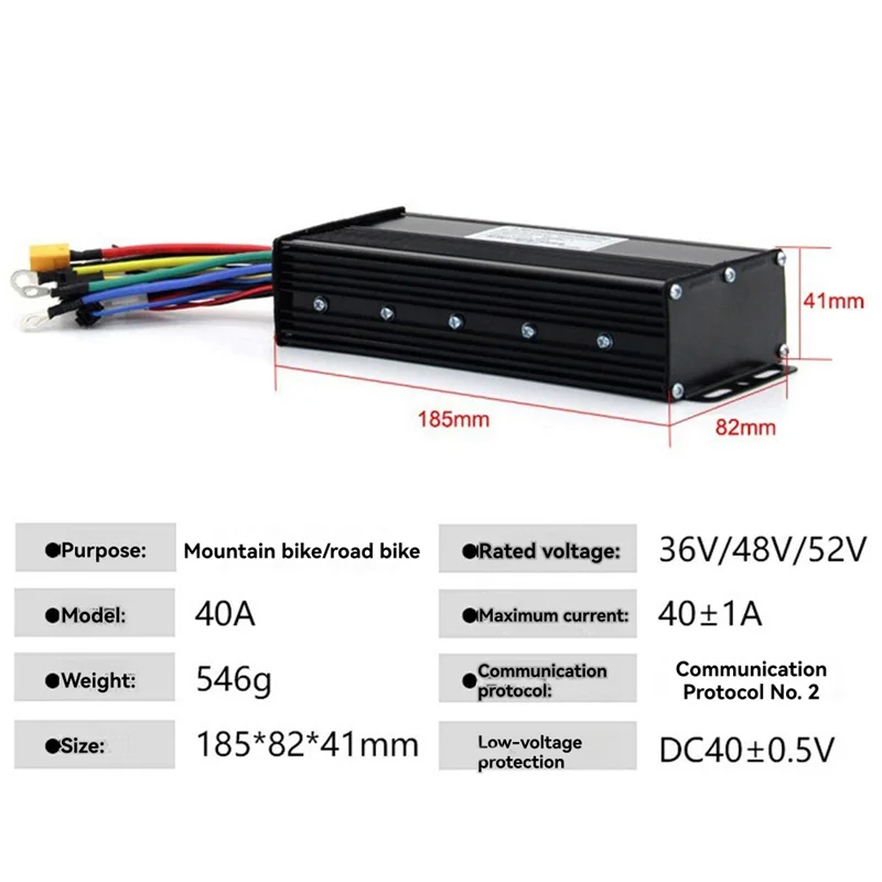 ABHT-Ebike Sine Wave Controller 36/48/52V 40A Brushless Controller And S-100 LCD Color Display E-Scooter Parts