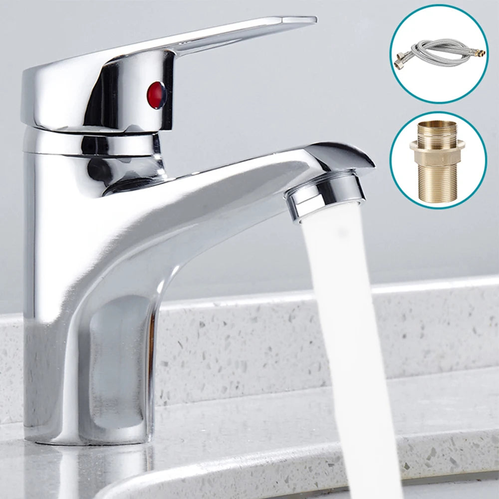 Bathroom Faucets Hot and Cold Mixer Faucets Vanity Bathroom Kitchen Deck Mounted Bathroom Single Lever Sink Faucets Dropshipping