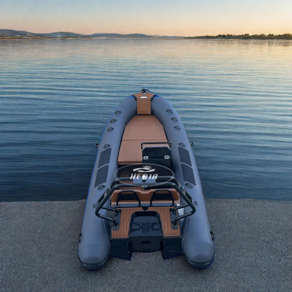 High-end 480 Aluminium Rib Inflatable Rigid Boat with Outboard Engine 1.2mm 8-Person for Fishing Lake Sports and Rowing