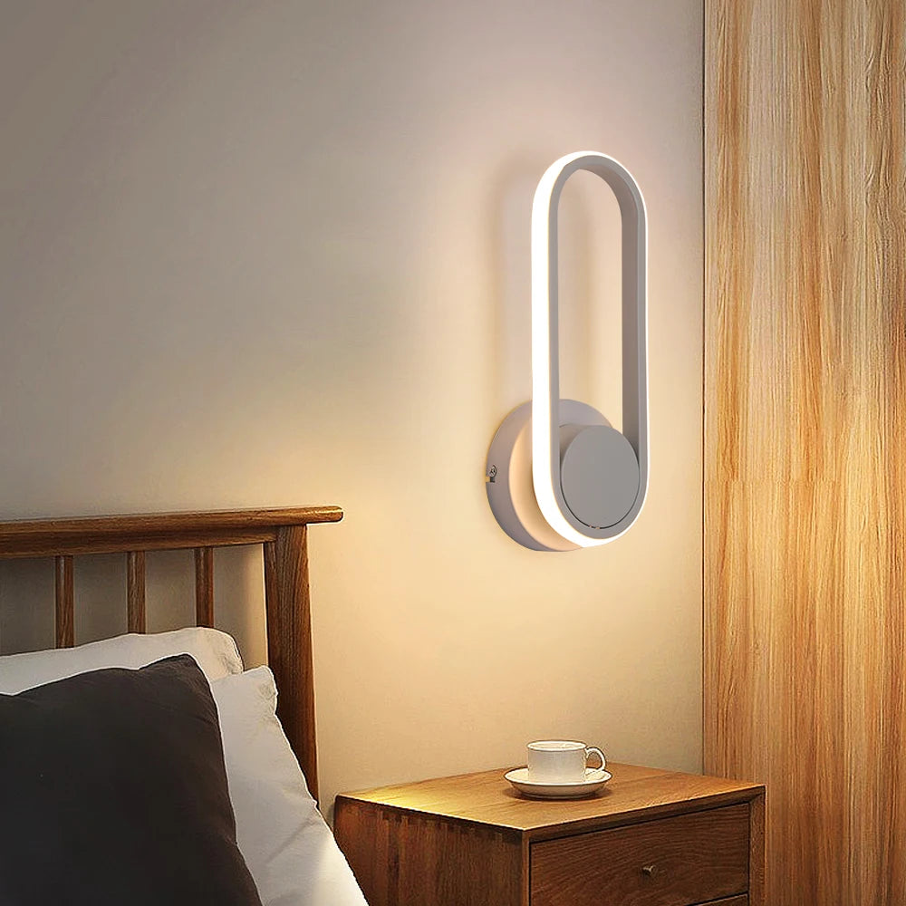 Modern Wall Light White Led Wall Lamp Rotational Sconce Fixture Nordic Bedroom Luster Loby Aisle Living Room Decor Minimalist