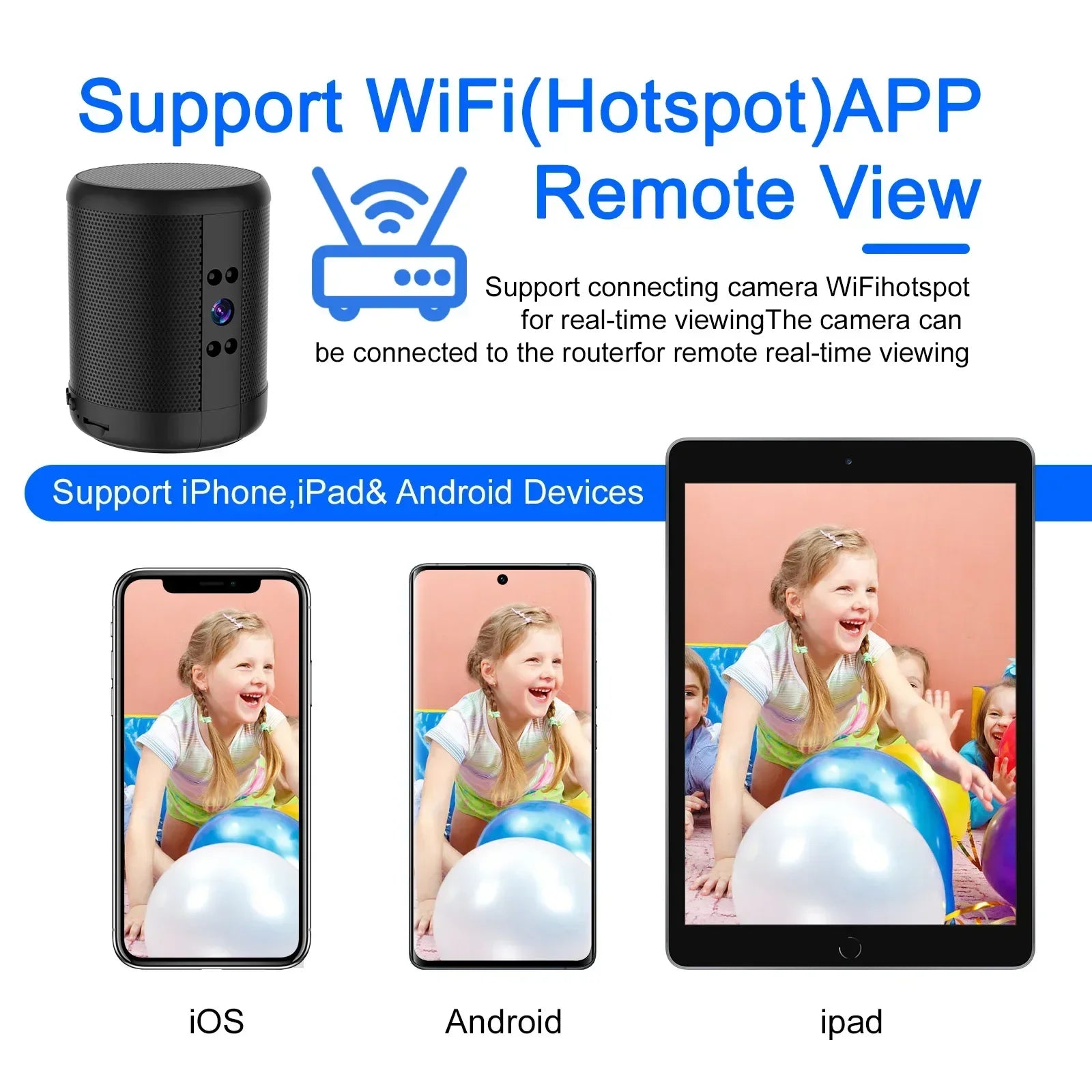 Mini Home Security Surveillance Camera, 4K HD, WiFi, Bluetooth Speaker, Two-Way Remote Intercom, Night Vision Cam,  Battery