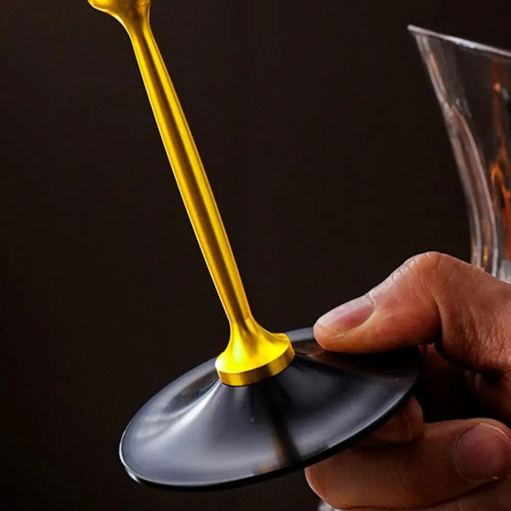 Unique Clear Rotating Glass Wine Glasses 500ml Thickened Base Crystal Goblet Ergonomic Holder Wine Decanter Glass Cup Whiskey