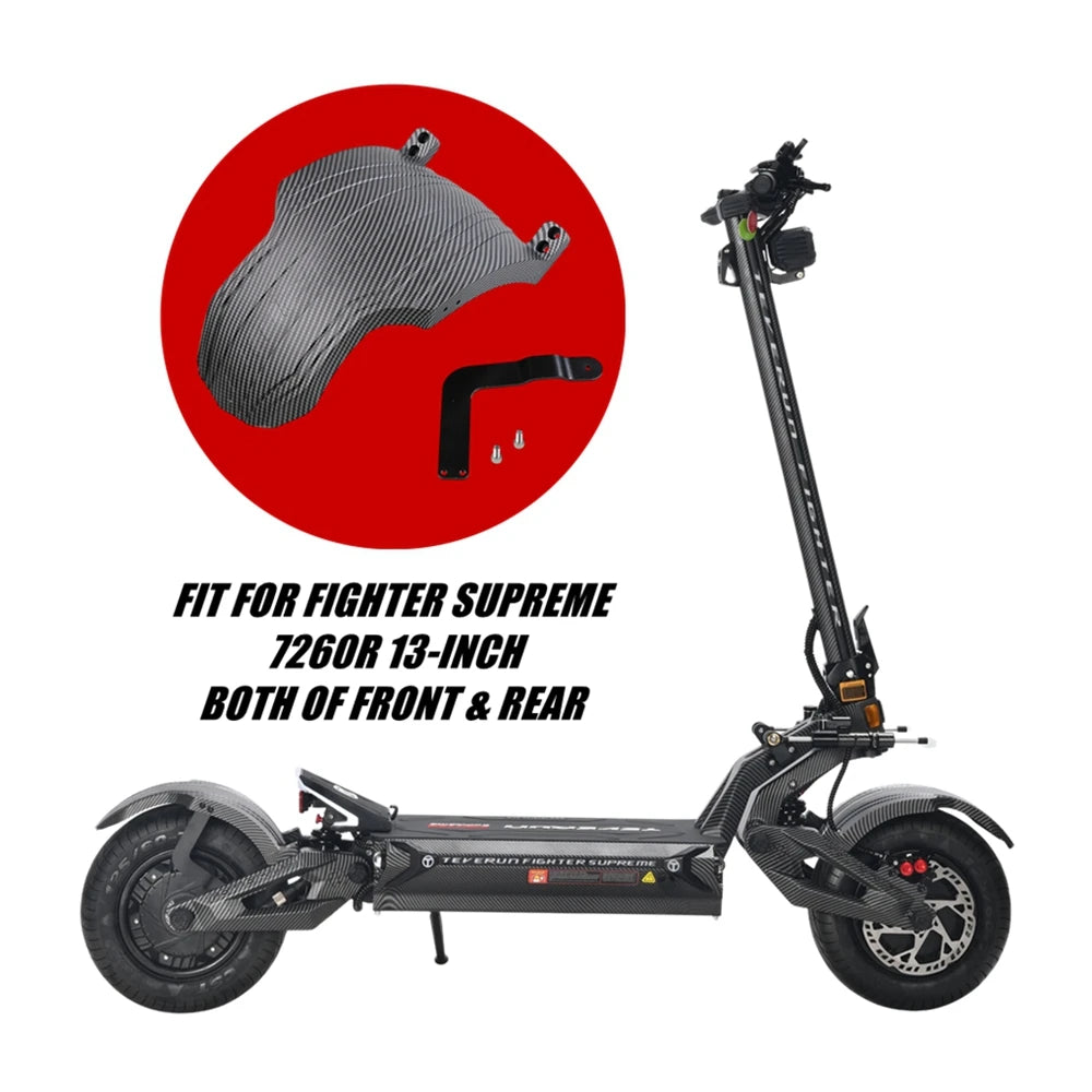 Original Mudguard for TEVERUN Electric Scooter FIGHTER SUPREME 7260R Fender of Both Front & Rear 13-Inch Motor Splash Guard