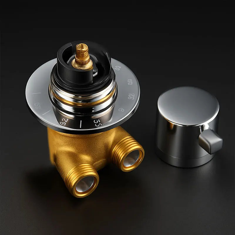 Thermostatic Brass Shower Faucet Valve 2/3/4/5 Way Diverter Mixer Control for Steam Room Shower Column Panel Bathroom Accessoris