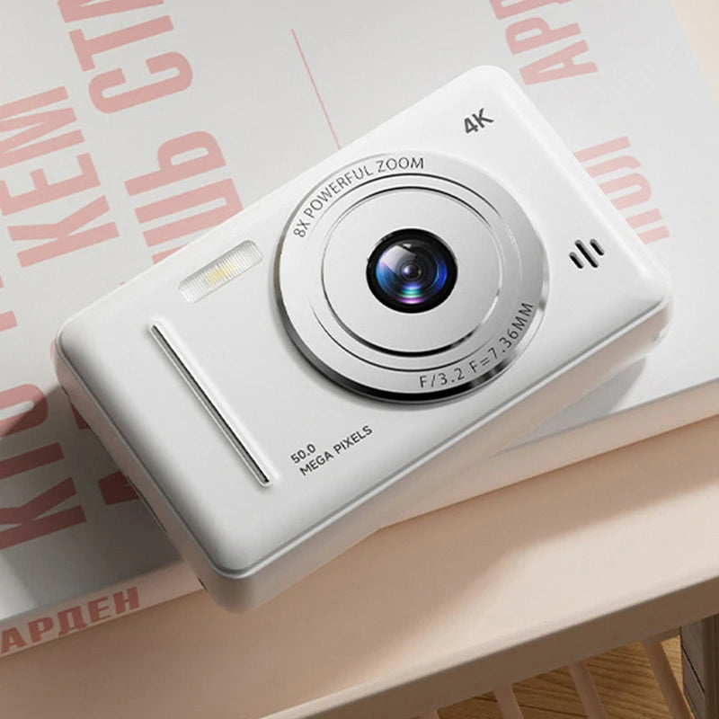 Advanced 50MP Dual Camera Kit, 4K Flash, CCD Digital, Vintage Design Entry-Level Camera