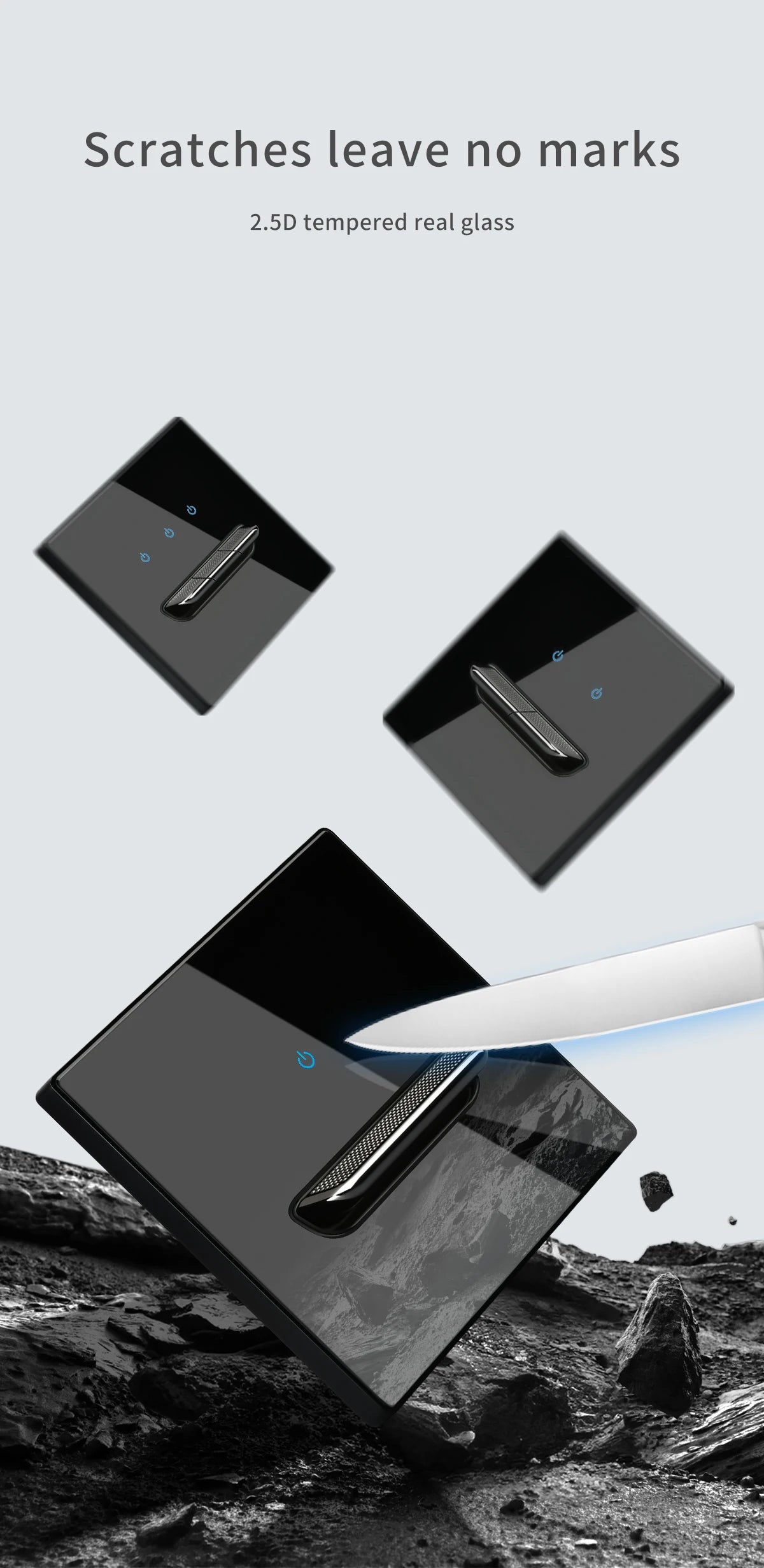 Black Tempered Glass Wall Switch Panel Led European 16a Socket Retro Toggle Light Switch Eu Uk Standard 2usb Socket 1Gang-4gang