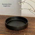Black White Matte Ceramic Deep Plate Soup Bowl Plates Salad Plate Vintage Round Fruit Plates Western Steak Main Course Plate