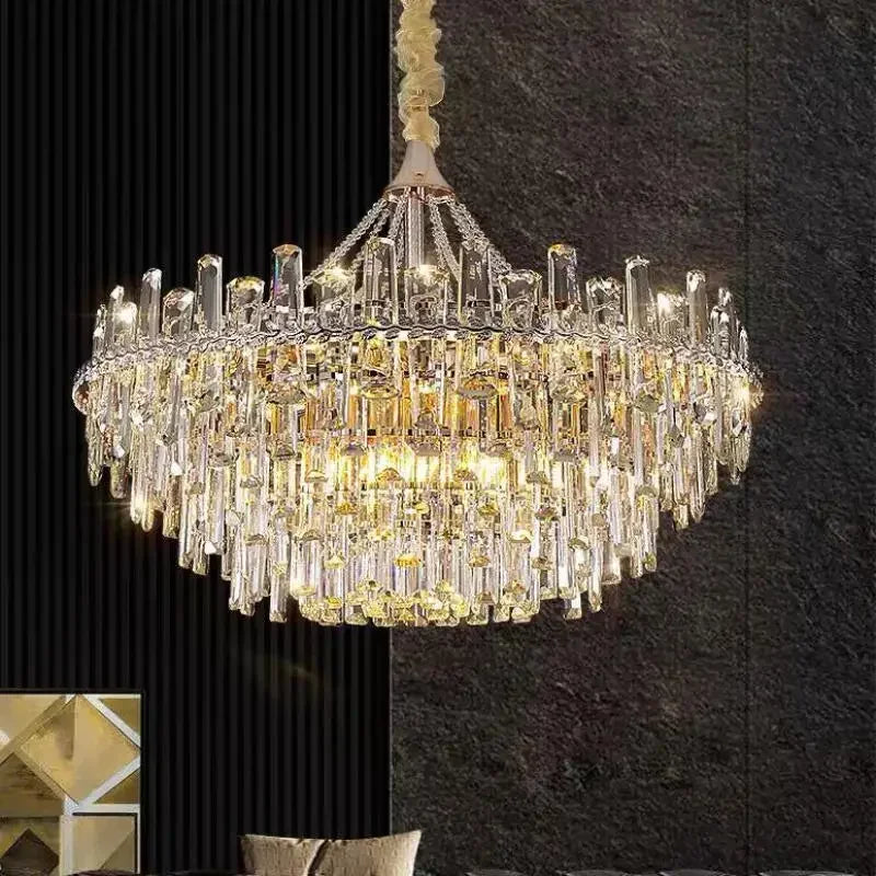 Modern Luxury Led Lights Clear Crystal Chandeliers for Living Room Villa Bedroom Dining Room Art Home Decoration Pendant Lamps