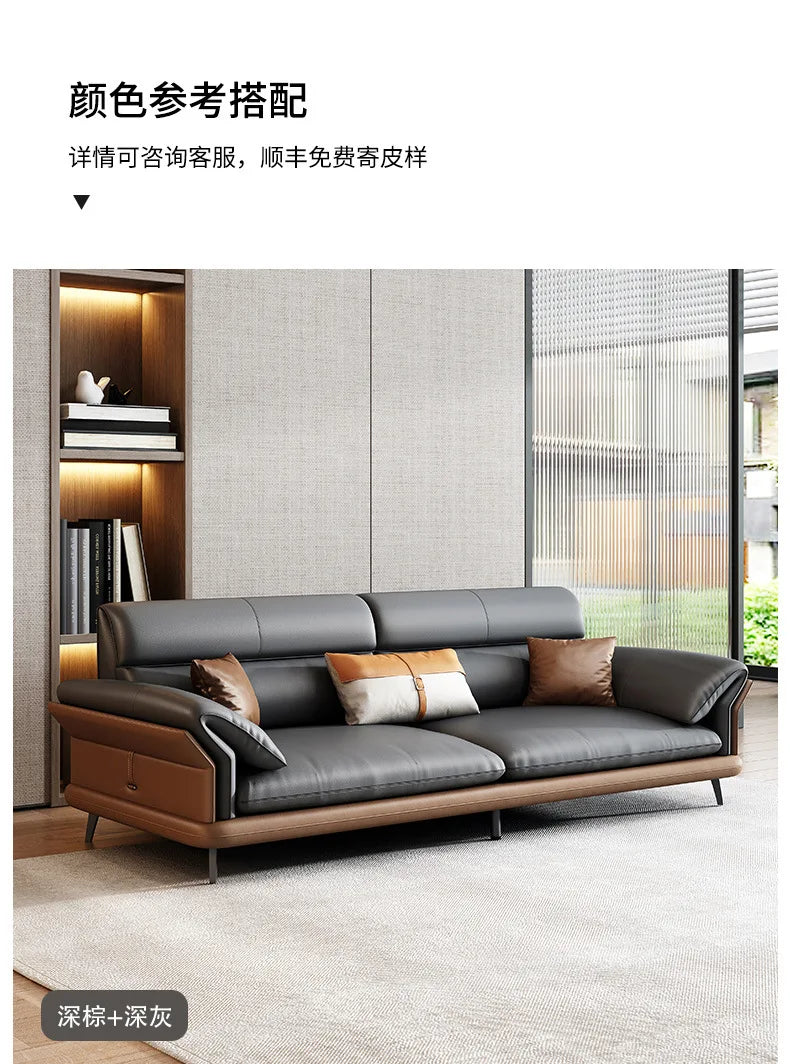 Office sofa leather business reception hall reception area negotiation simple modern light luxury coffee table combination set