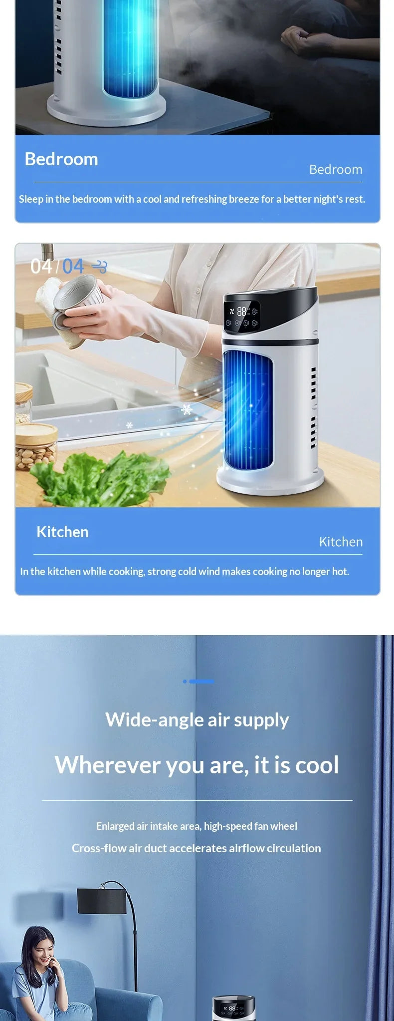 New Portable Mini Air Conditioner Air Cooler Fan Water Cooling Fan Air Conditioning Air Cooler For Office Mobile Air Conditioner