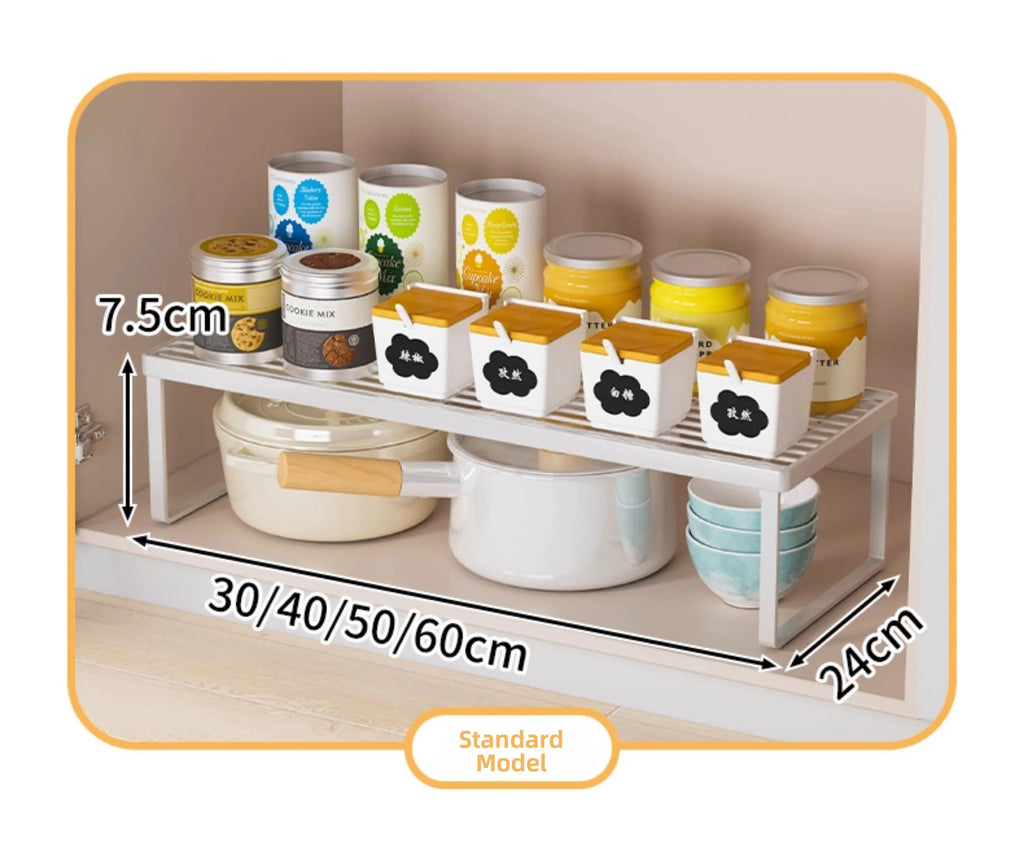 Kitchen Countertop Storage Rack Bowl Plate Pot Organizer Cabinet Internal Layered Shelf Seasoning Tabletop Storage