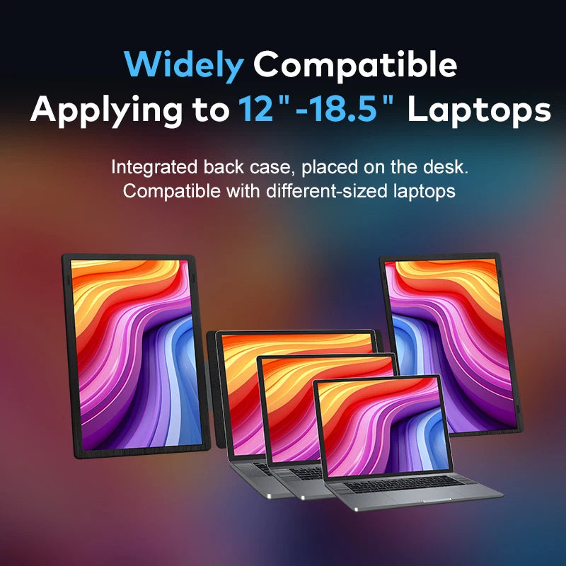 USB C Plug and Play Double LCD Screen Laptop Portable Monitor With FHD 1080P Display for 15.6 to 17.3 Inch Laptops