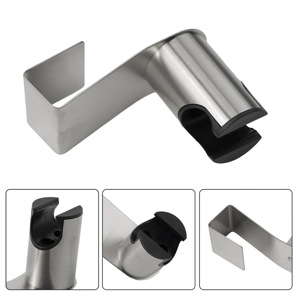 Bidet Sprayer Holder for Toilet Bathroom in Brushed Nickel Stainless Steel with Dual Mount Capability for Wand Use