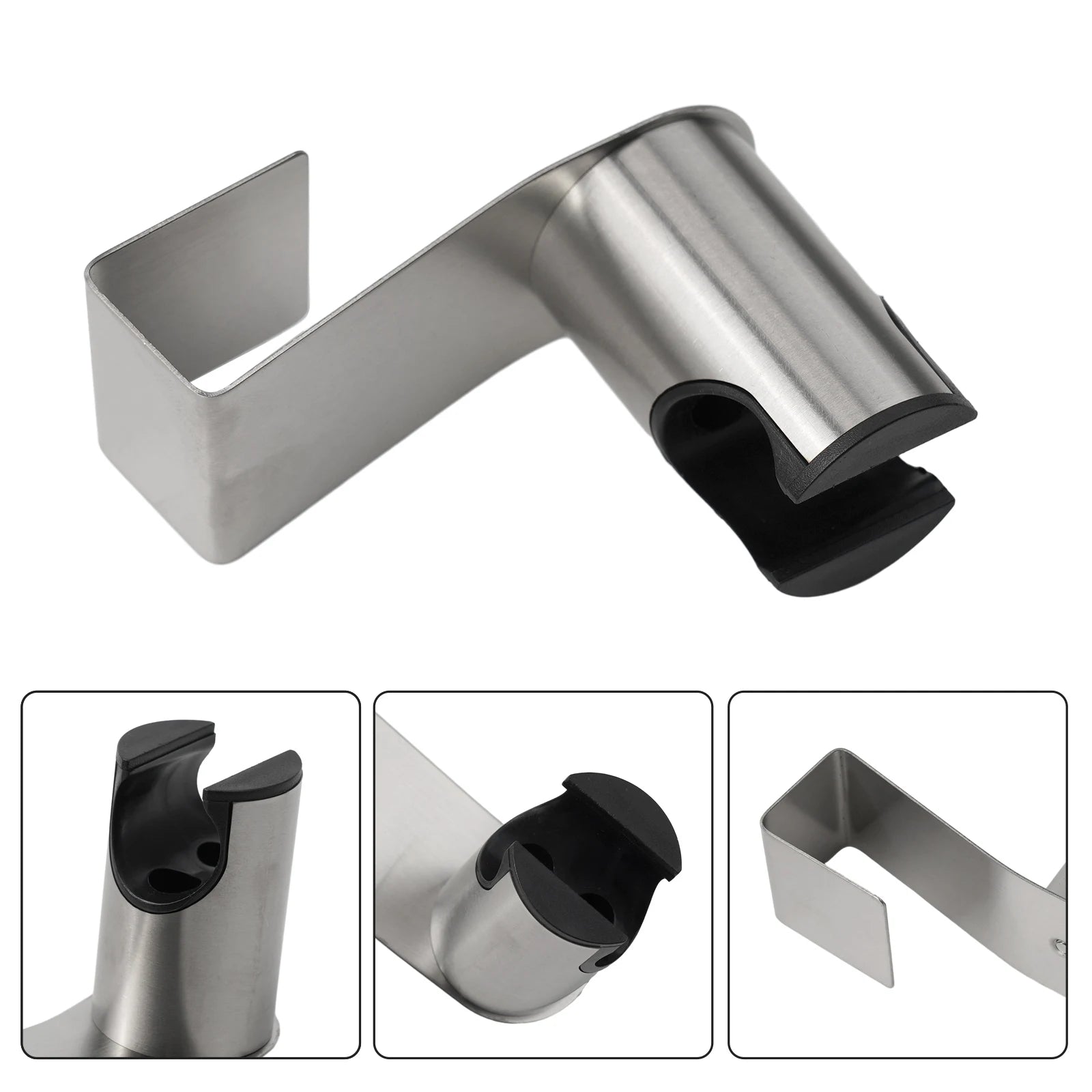 Bidet Sprayer Holder for Toilet Bathroom in Brushed Nickel Stainless Steel with Dual Mount Capability for Wand Use
