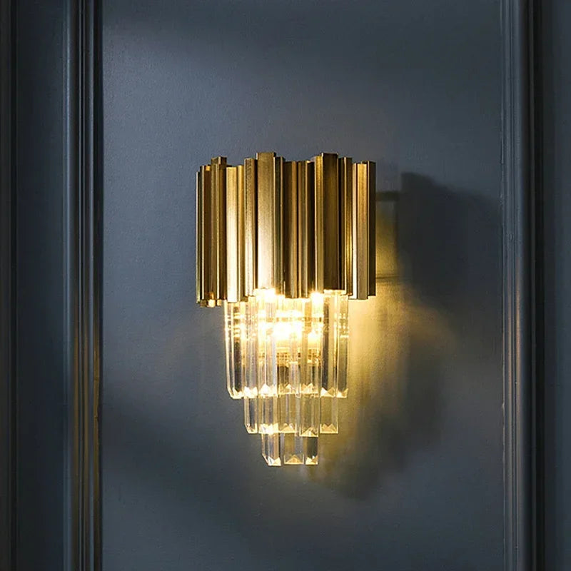 Modern Luxury Crystal Minimalist Creative Living Room Background Wall Staircase Wall Lamp Bedroom Bedside Lamps