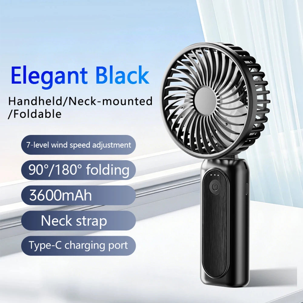 Portable Handheld Fan, Battery Operated Fan with Base, Rechargeable Mini Fan for Outdoor Indoor for Summer and For Outdoor