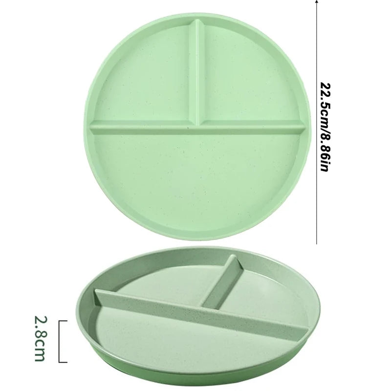 Divided Dinner Plate Reusable Portion Control Divided Plates Weight Loss Control Plate Tableware Dining Plate Kitchen Supplies