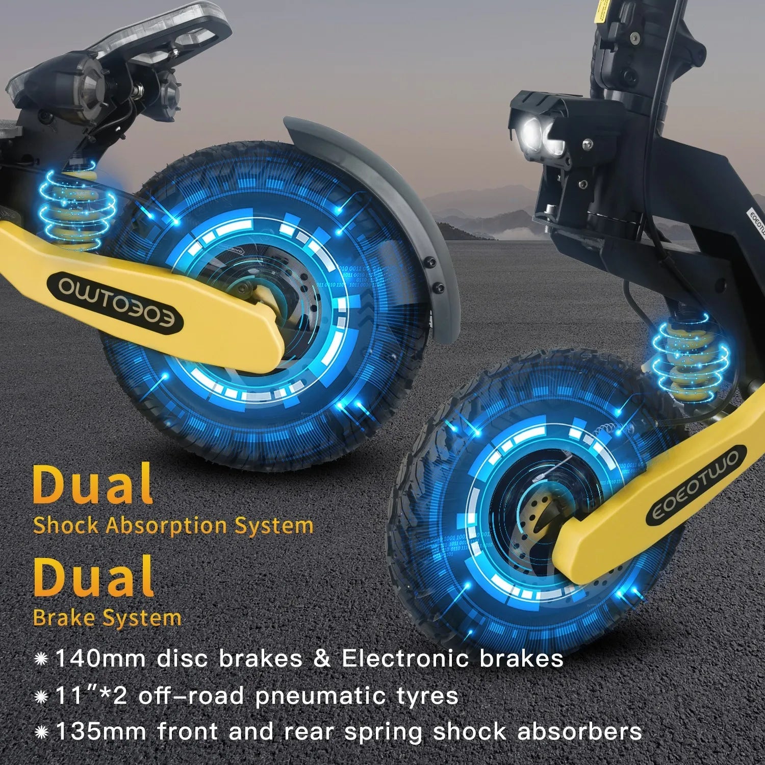 1200W Electric Scooter for Adult 48V13AH 28MPH 11'' Off-road Commuting E-Scooter