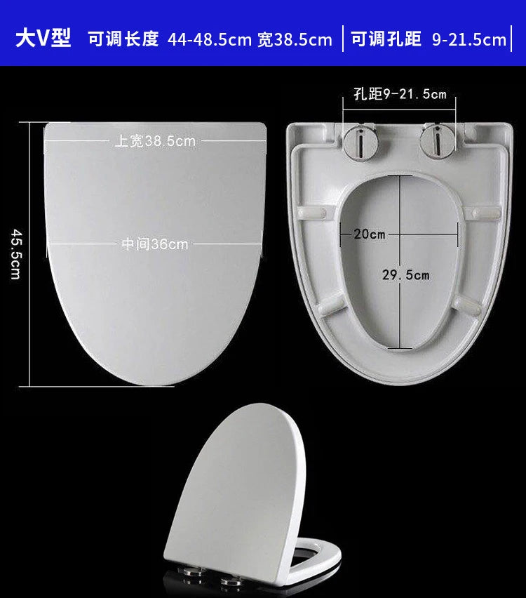 Thick Black Toilet Seat Cover Universal Soft Quiet Bidet Cover for U/V Toilet Durable Bathroom Accessories Home Toilet Parts