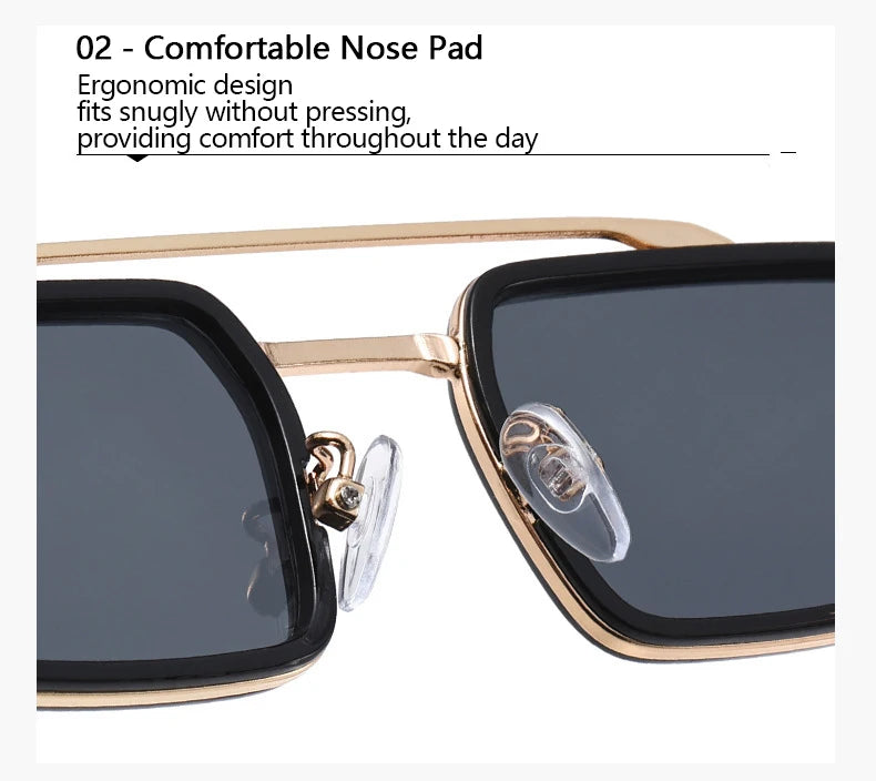 Trend Double-rail Sun Glasses - Fashionable, Business-style, Uv-resistant, Small Frame, For Driving Car Sunglasses8854X