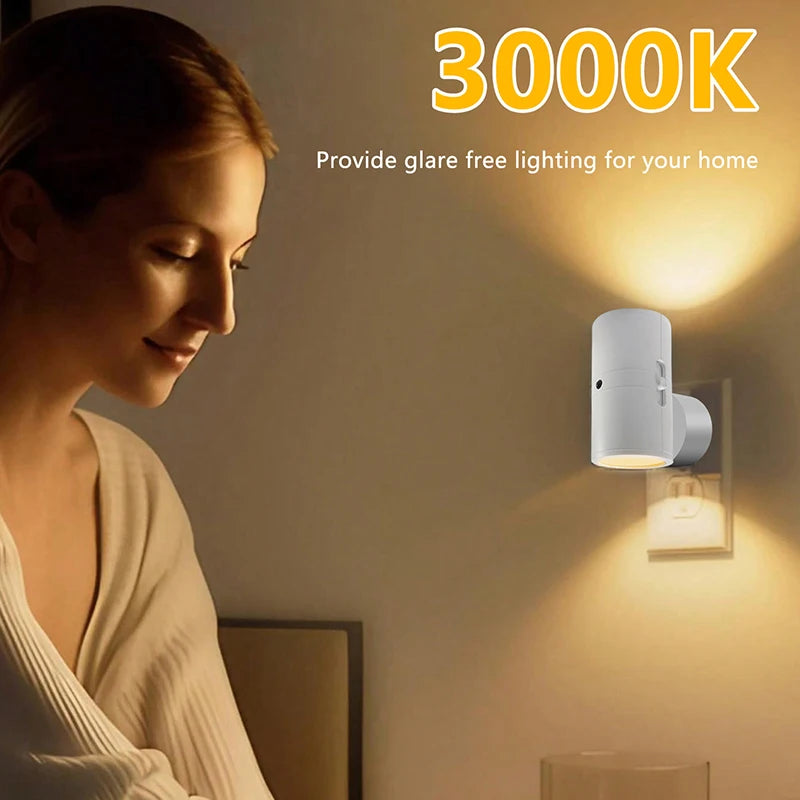 Warm White Light Control Sensor Wall Light 3-color Adjustable Plug-in Staircase Light Suitable for Bedrooms Bedside Desks