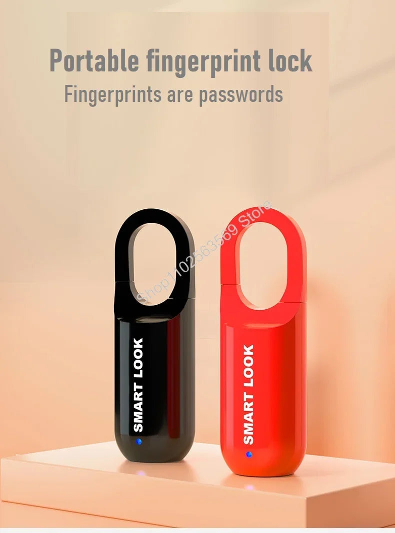 Mini Fingerprint Padlock USB Keyless Luggage Lock Electronic Lock Smart Biometric Fingerprint Door Lock Quick Unlock for Travel