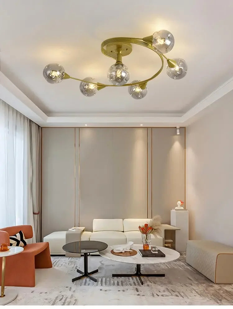 2025 Modern Led Ceiling Chandelier Nordic Glass Lamp Bedroom Kitchen Living Room Dining Room Decoration Home Ceiling Light Fixtu