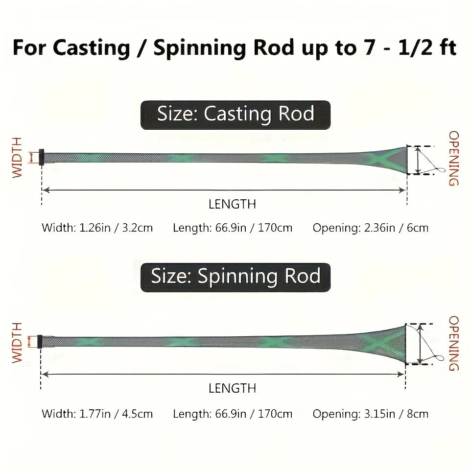 6PCS Fishing Rod Sleeves Your Fishing Rod And Enhance Your Casting Ability Woven Mesh Cover for Musky Ice Fly Spey Fishing Rods
