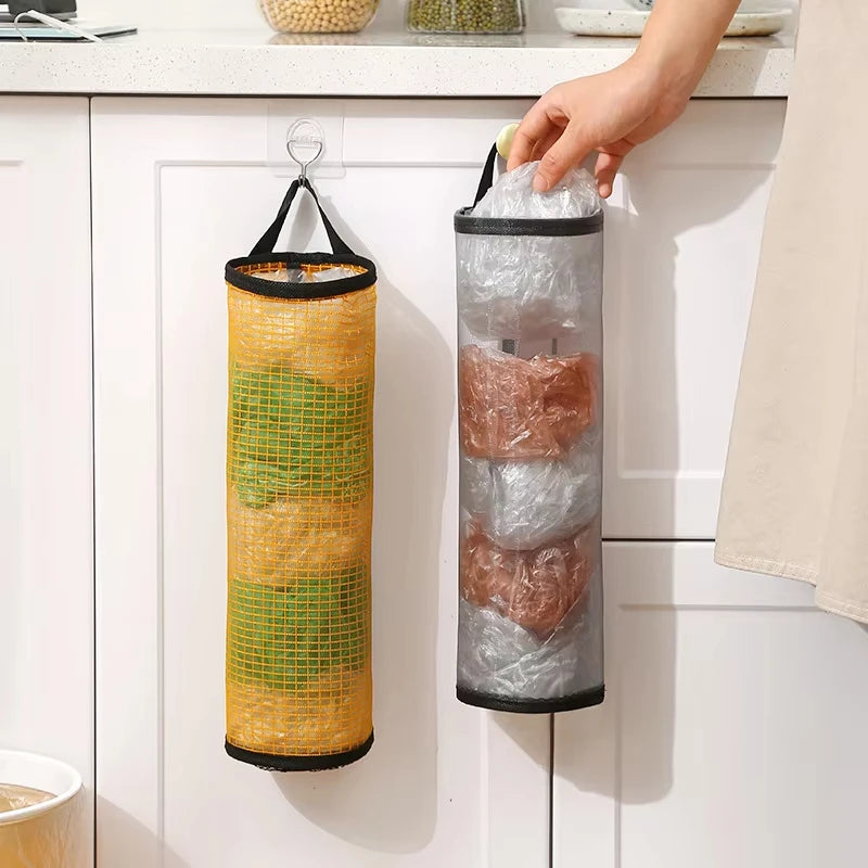 Kitchen Organizer Garbage Bag Storage Basket Garbage Organizer Plastic Bag Holder Garbage Collection Storage Kitchen Accessories
