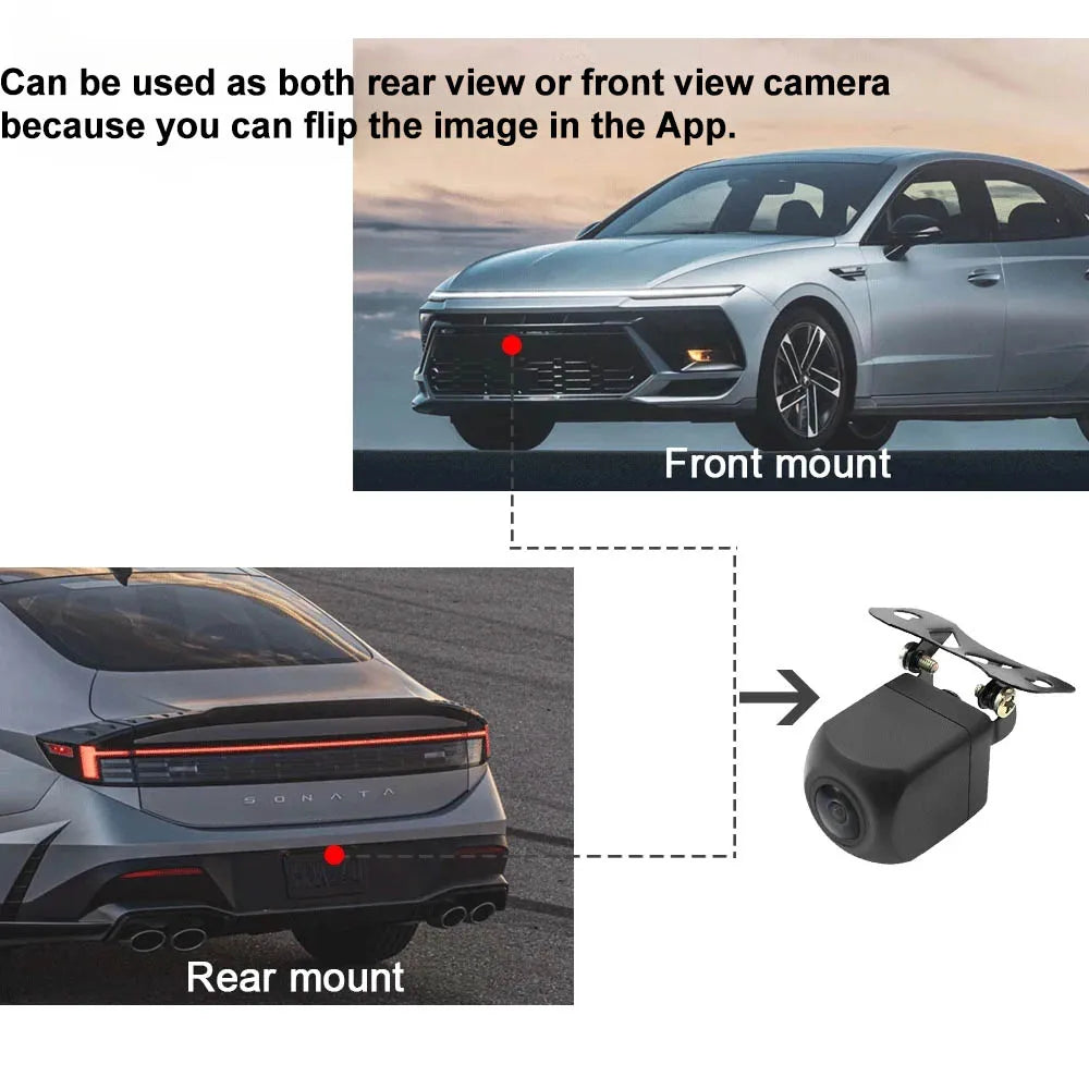 Rear View Car Camera 5G Wifi HD Night Vision Wireless Reversing Camera With 5V USB 12V Cable Support Android IOS Mobile Phones