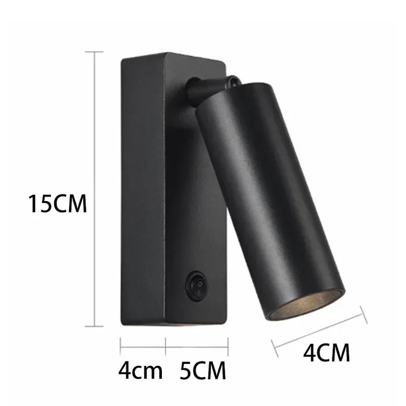 LED Wall Lamp with Switch – 3W Modern Folding Rotatable Sconce for Bedroom, Bedside, Home, and Hotel Reading Lighting