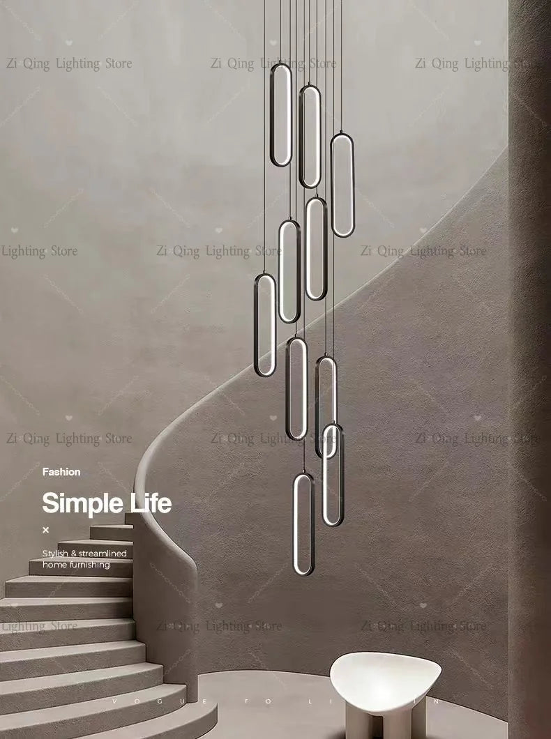 Modern LED Pendant Light Minimalist Chandelier Nordic Hanging for Living Room Restaurant Villa Loft Ceiling Staircase
