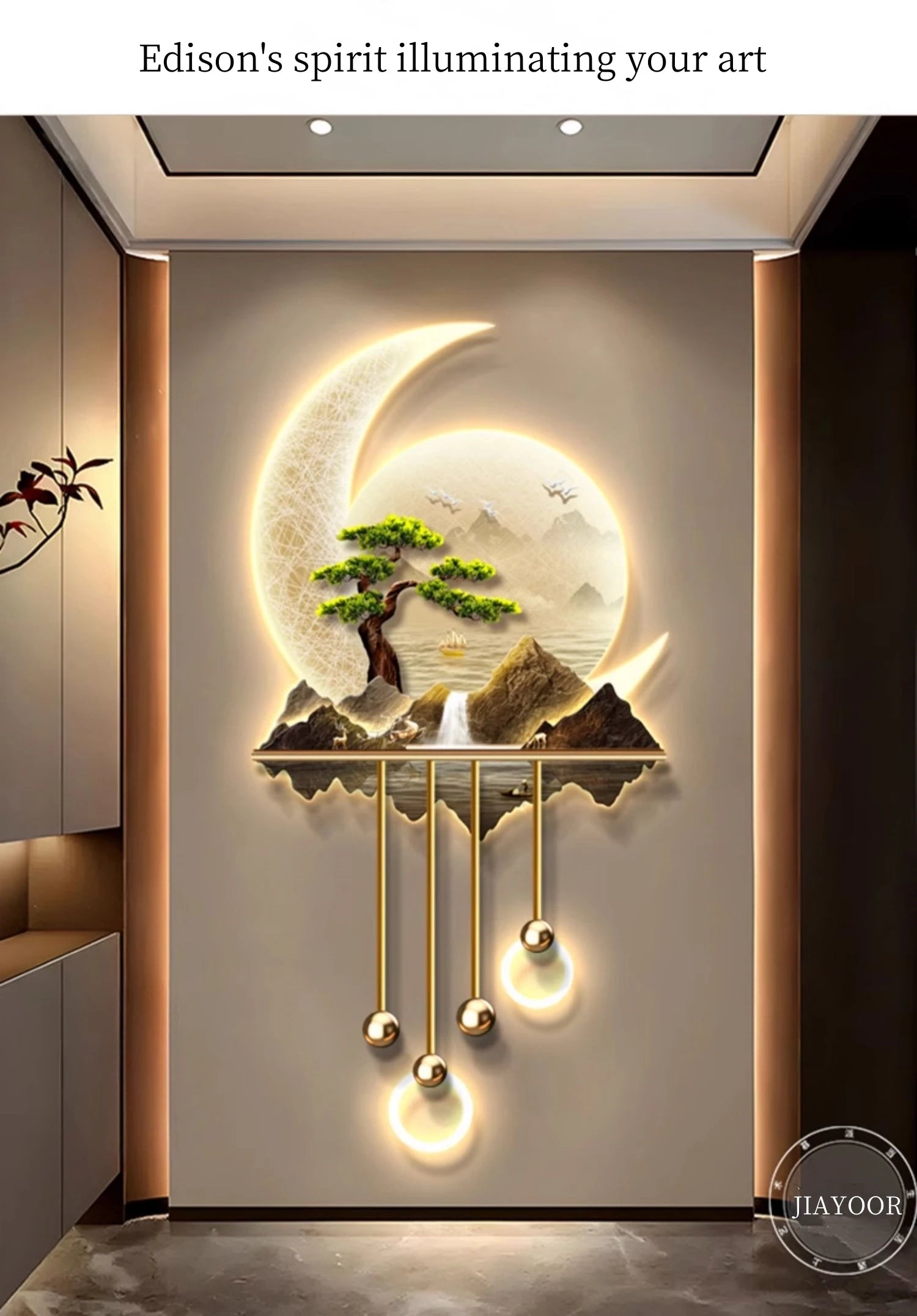 Modern Creative Entrance LED Mural Light For Corridor Living Room Dining Study Hanging Painting Lustre Home Decoration Wall Lamp