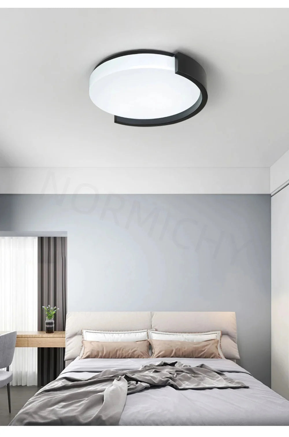 Modern Led Minimalist Nordic Black And White Room Main Light Living Room Circular Ceiling Light New Home Appliance Light Fixture