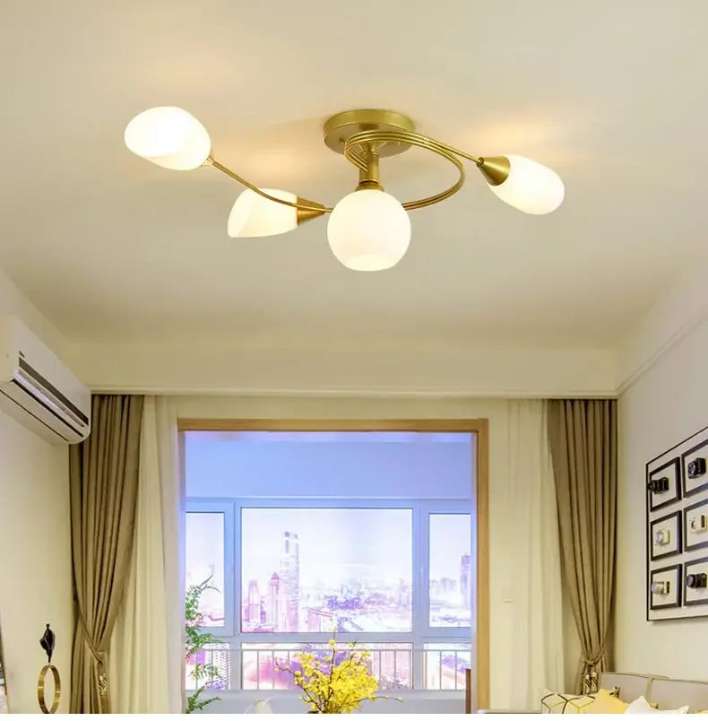 2025 Modern Led Ceiling Chandelier Nordic Glass Lamp Bedroom Kitchen Living Room Dining Room Decoration Home Ceiling Light Fixtu