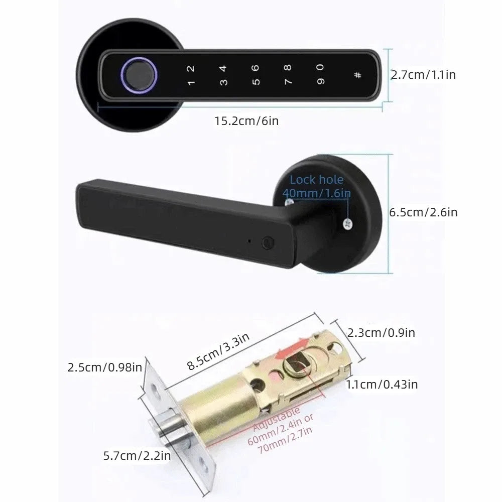 Remote Lock Smart Fingerprint Door Lock Smart Password Electronic Digital Door Handles Bluetooth WiFi Gateway
