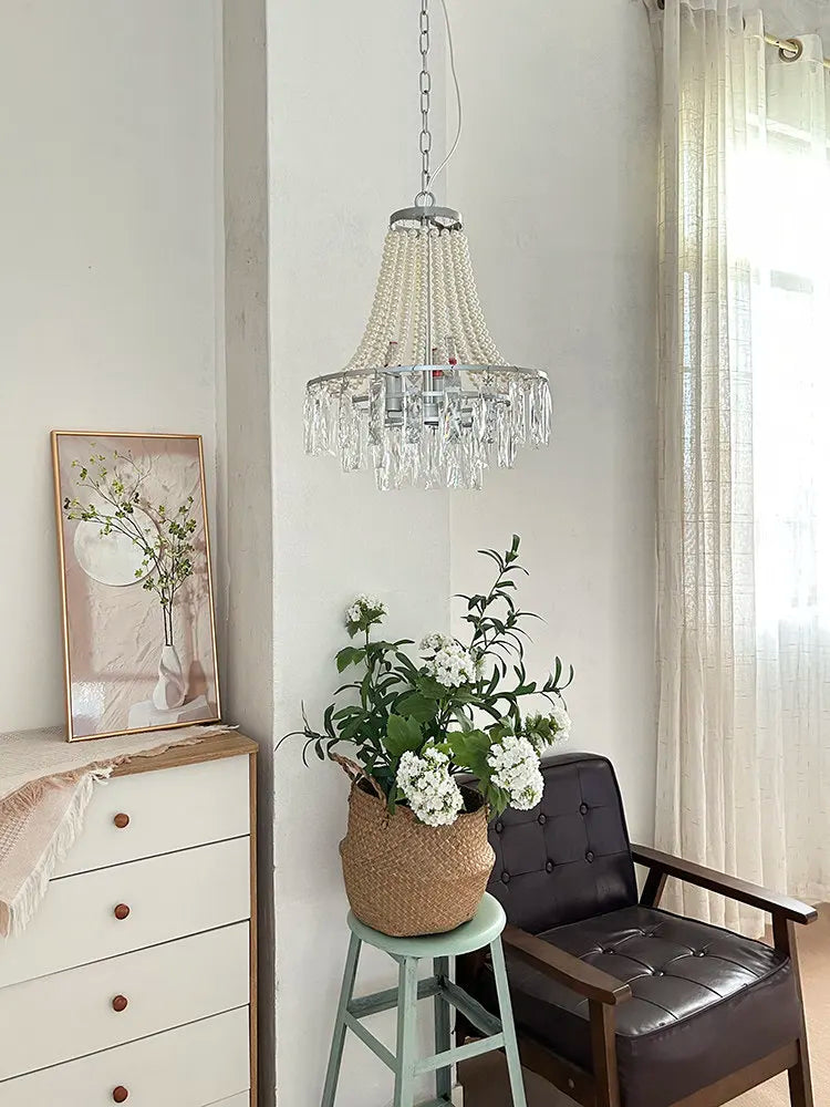 Modern Circular Led Pendant Light For Home Decoration Living Room Foyer Front Staircase Bedroom Crystal Pearl Lighting Fixtures