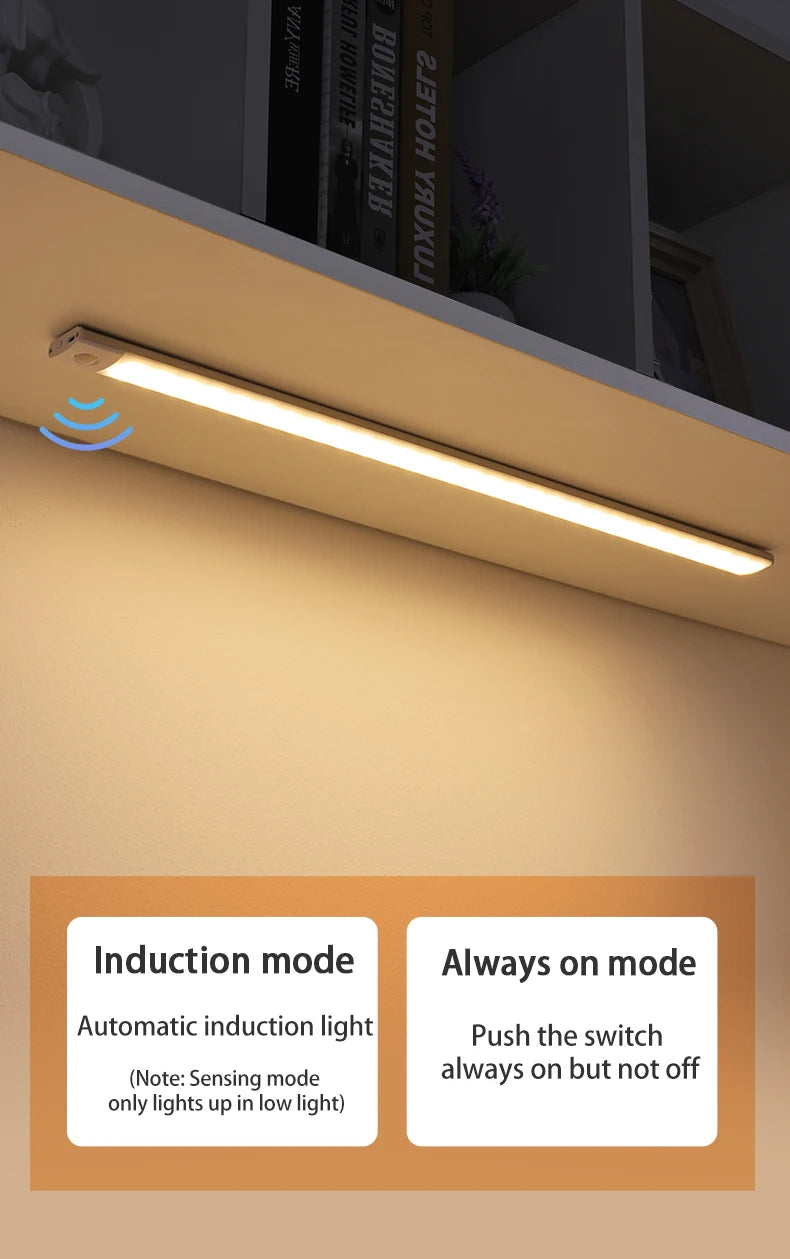 Night Light Motion Sensor Lights USB LED Wireless Under Cabinet Light For Kitchen Cabinet Bedroom Wardrobe Interior night lights