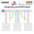UBARO EU Standard 2 Way Wifi Smart Wall Switch Multi Control Voice Timer Sharing Function Works With Tuya App Home Improvemet