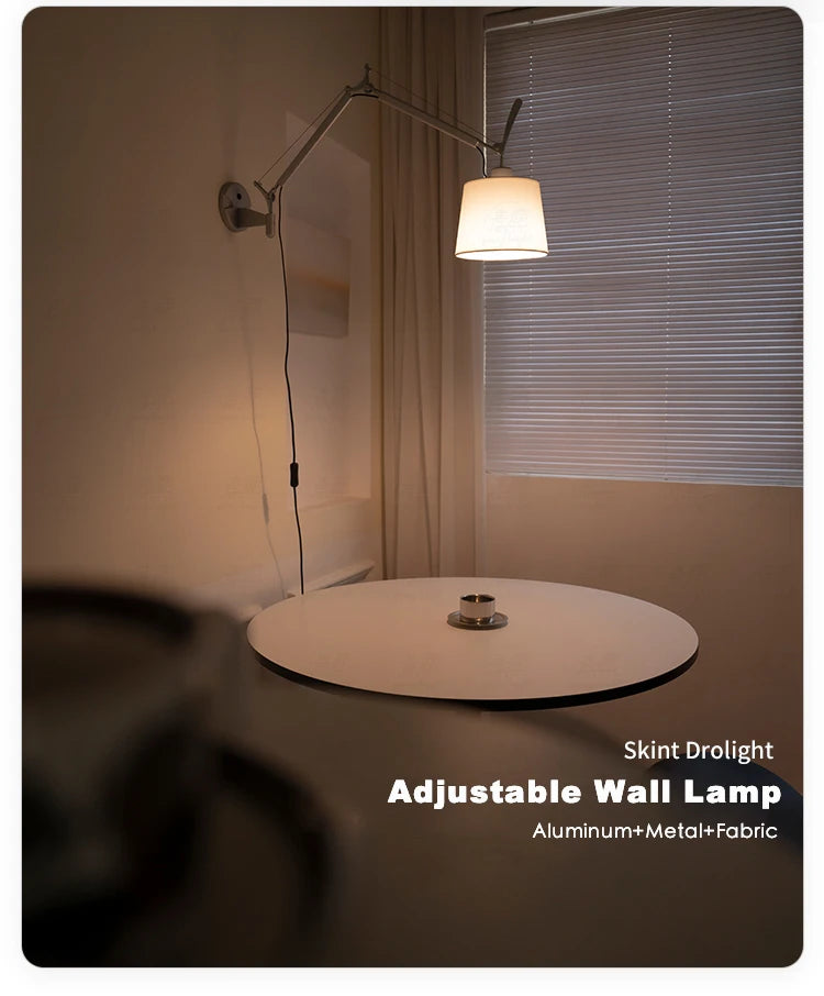 Adjustable Wall Lamp Aluminum Modern Foldable Long Swing Arm  sconces lamps Telescopic wall lights Bedside Study Reading Sconce