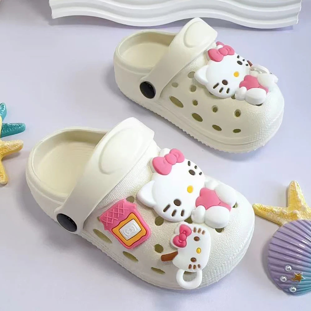 Sanrio Children Slippers Hello Kitty Garden Shoes Kawaii Kids Sandal Beach Shoes Slippers Home Shoes Casual Shoes
