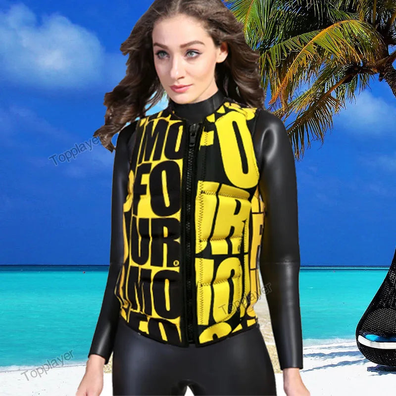 Life Jacket Adult Neoprene Buoyancy Surf Vest Water Sports Kayak Motorboat Drifting Vest Rescue Lifeguard Professional Life Vest