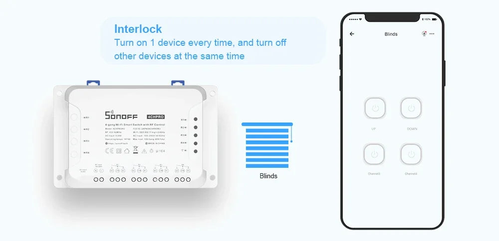 SONOFF WiFi 4CH PRO Smart Switch R3 4 Gang with RF Control 3 Working mode Smart Light Switch eWeLink APP Control Smart Module