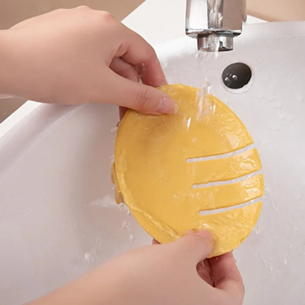 1Pc Bathroom Soap Dish Storage Basket Box Plastic Drain Holder Strong Wall Hanging Soap Box Punch-free