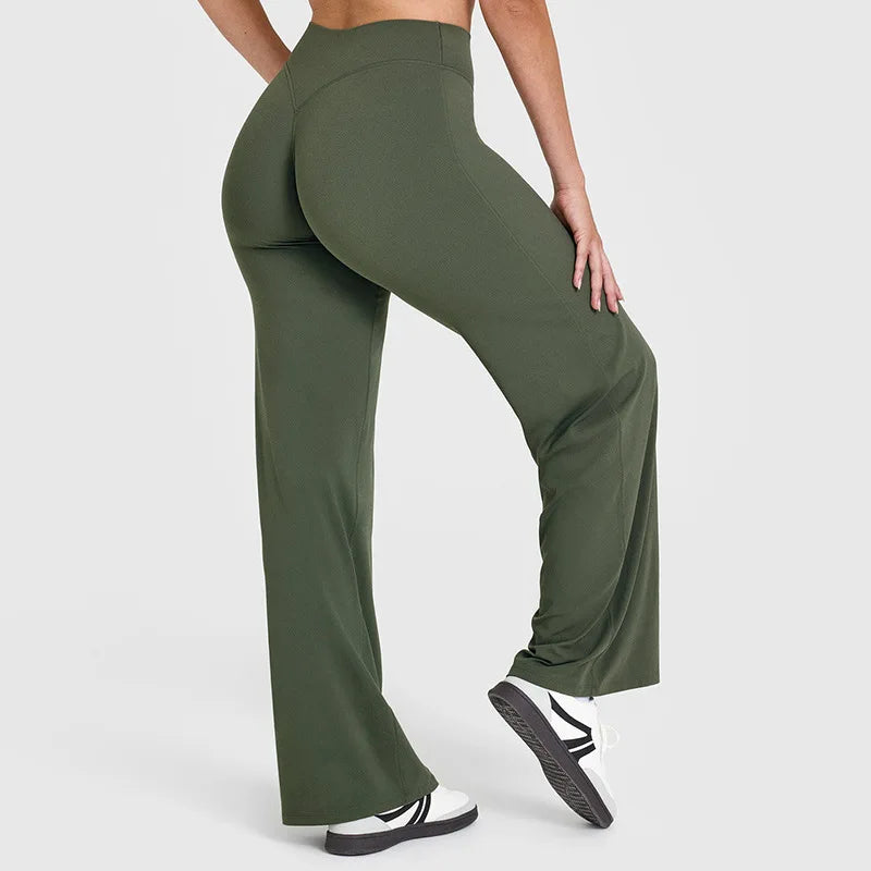 Straight Leg Yoga Pants Soft Butter Fabric Women Clothes Middle Waist Gym Pants Leggings Fitness Pilates Running Sports Trousers